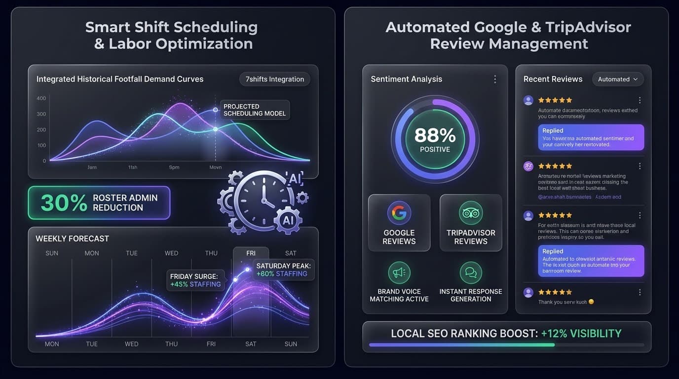 AI loyalty program for an independent cafe — Square Loyalty and Lightspeed Loyalty customer segmentation dashboard showing visit frequency patterns, dine-in and delivery behaviour via Doshii, and a personalised return-customer offer triggered for a lapsed regular